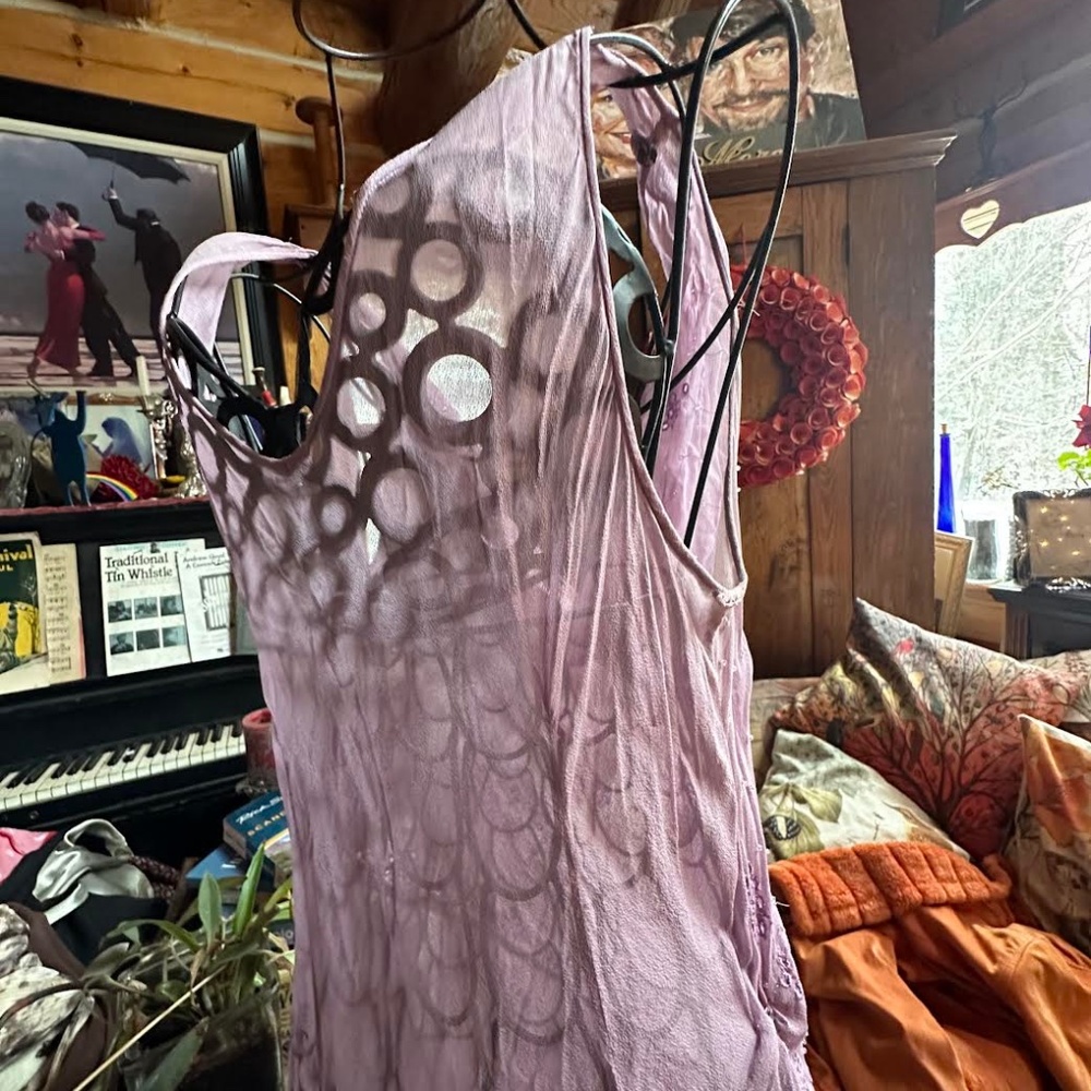 Sheer lilac dress sheathe - needs under slip - no tags